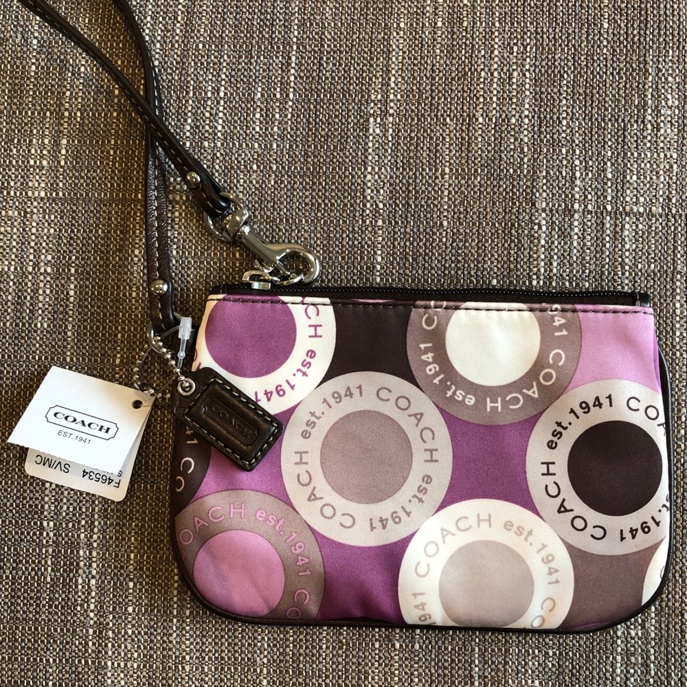 NWT Coach Patterned Wristlet